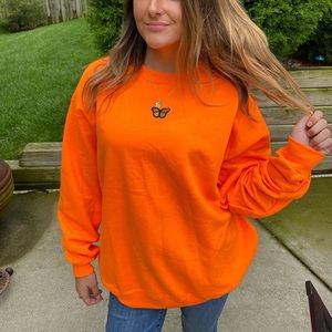 Neon butterfly crewneck